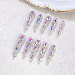 UNIKOO Sparkling Diamond Long Stiletto Press-On Nails