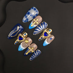 Blue love flower with diamonds nude
