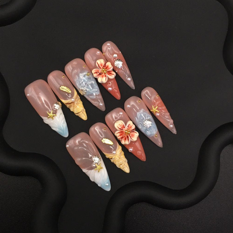 Shell white long pointed hand pinch fairy