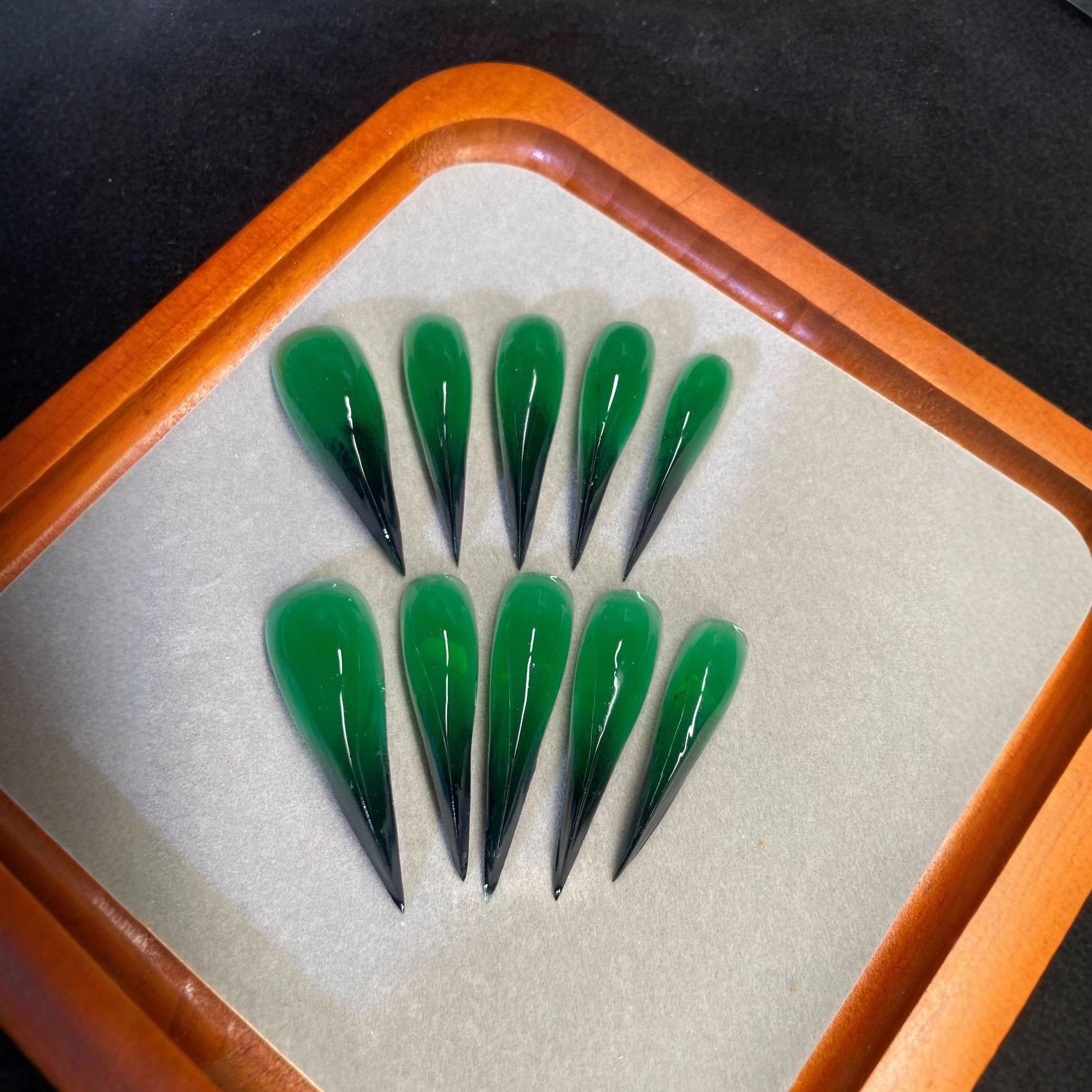 The lotus leaves are green