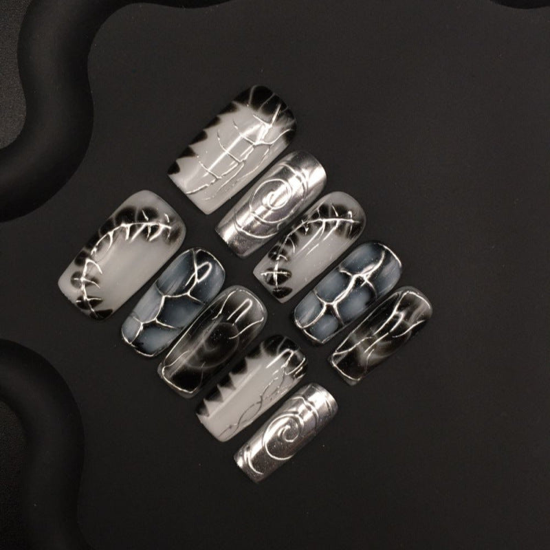Metallic dark steel ball crocodile pattern
