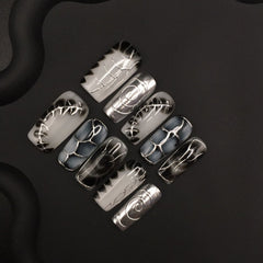 Metallic dark steel ball crocodile pattern