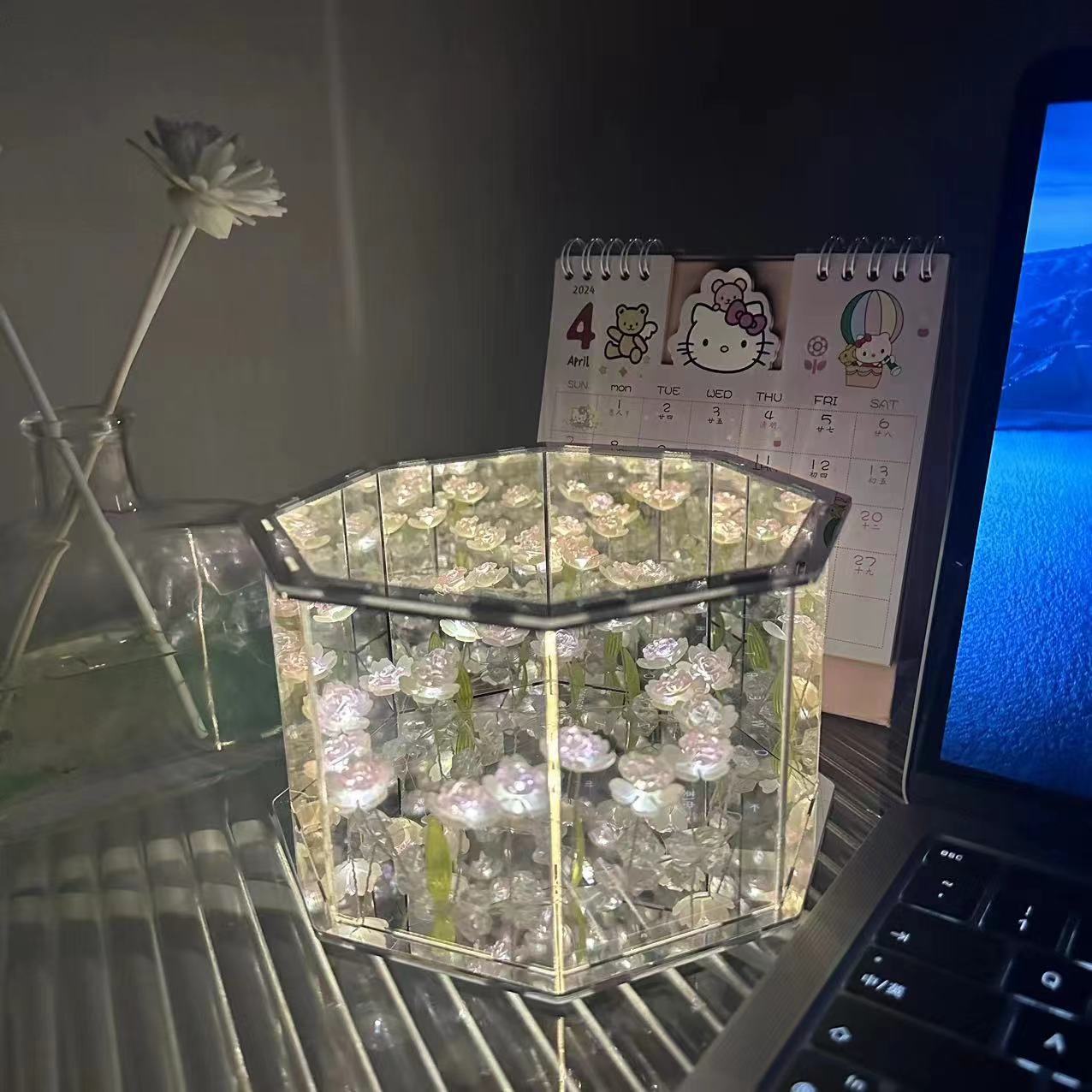 Tulip Night Light Handmade Music Box