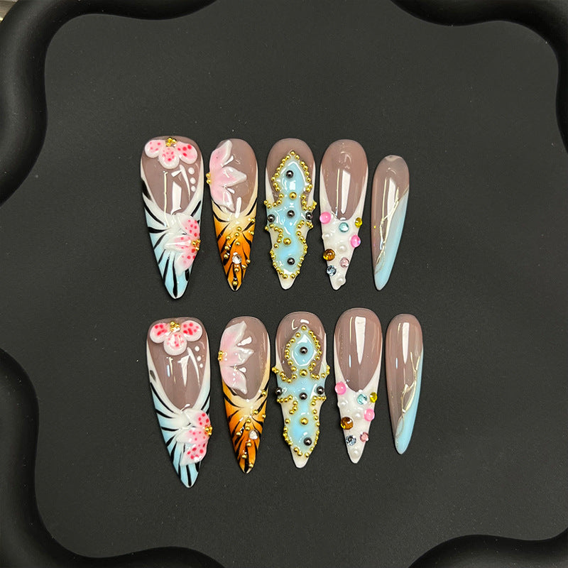 Embossed butterfly French three-dimensional
