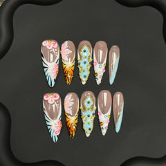 Embossed butterfly French three-dimensional