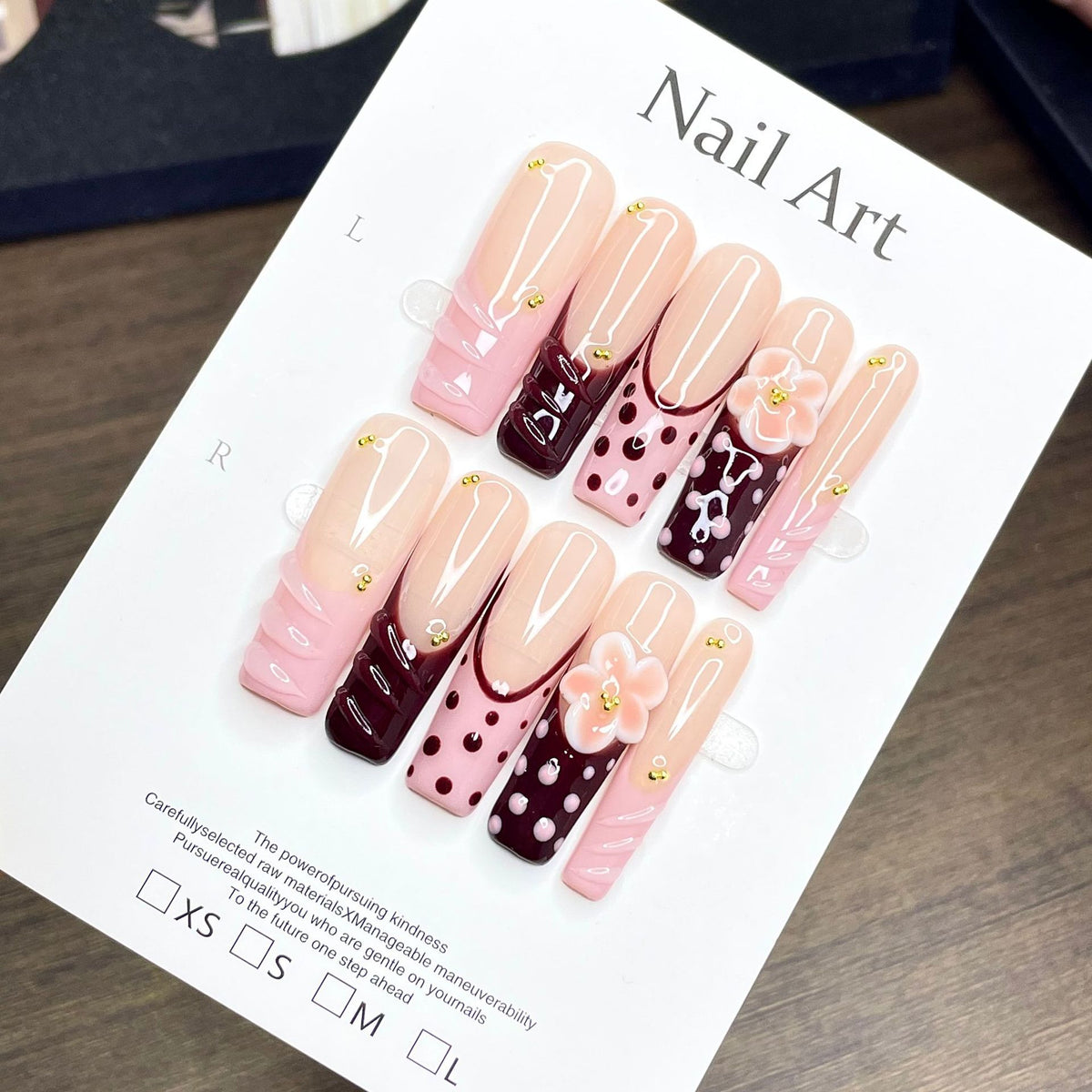 Polka dot pink brown