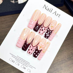 Polka dot pink brown