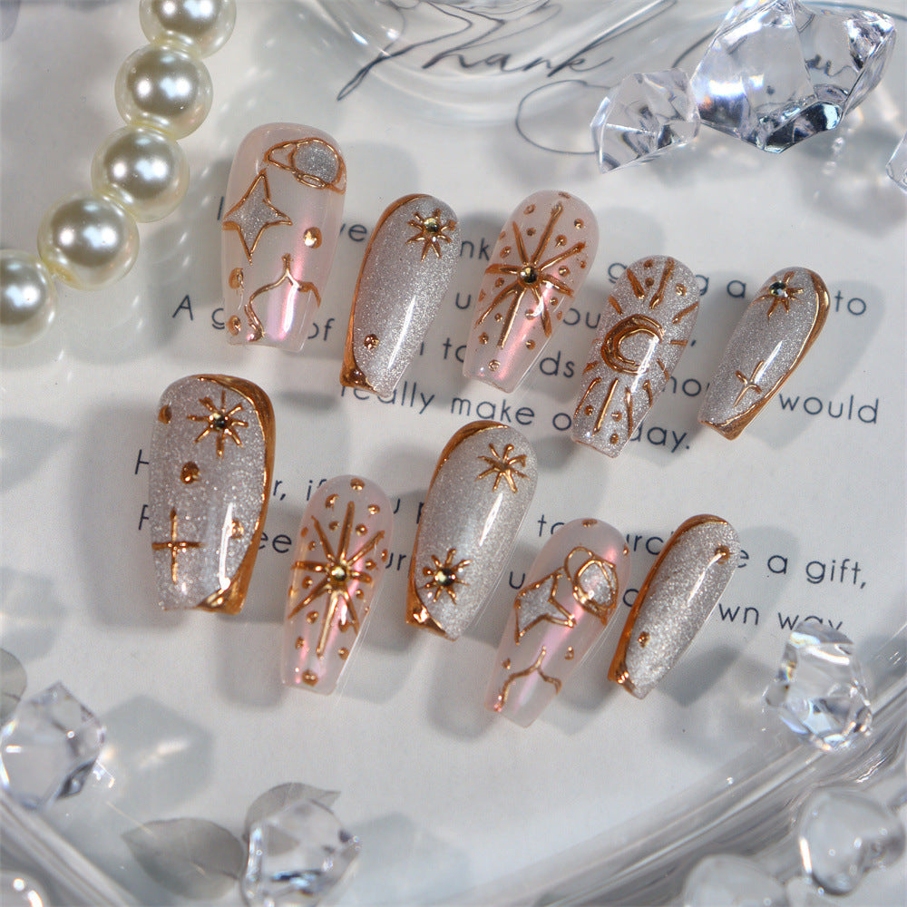UNIKOO Greek Maiden Star Almond Press-on Nails