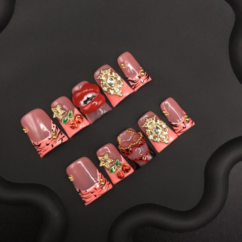 Striped French Exaggerated Cherry Crown