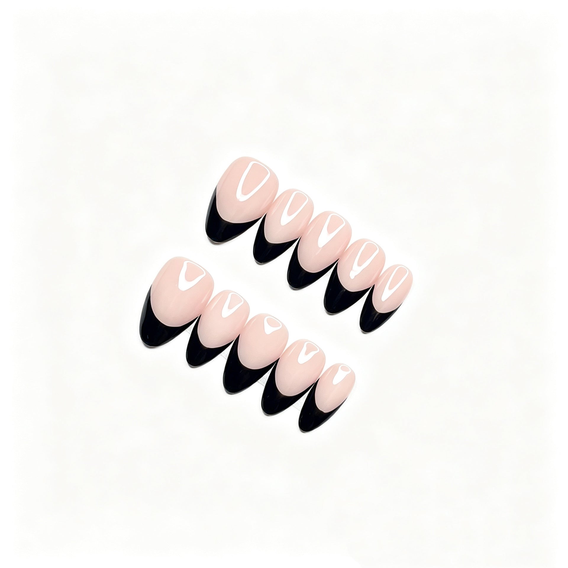 Black French Almond Nail