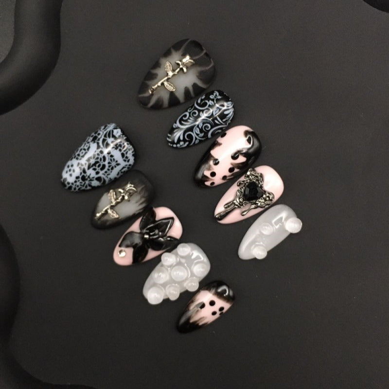 Personalized three-dimensional carved engraved nails
