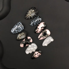 Personalized three-dimensional carved engraved nails