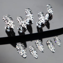 UNIKOO Wild Zebra Print Medium Almond PRESS ON NIALS