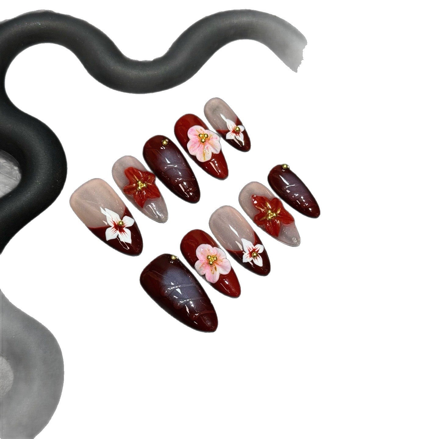 Smudge and dye hand-painted three-dimensional engraving