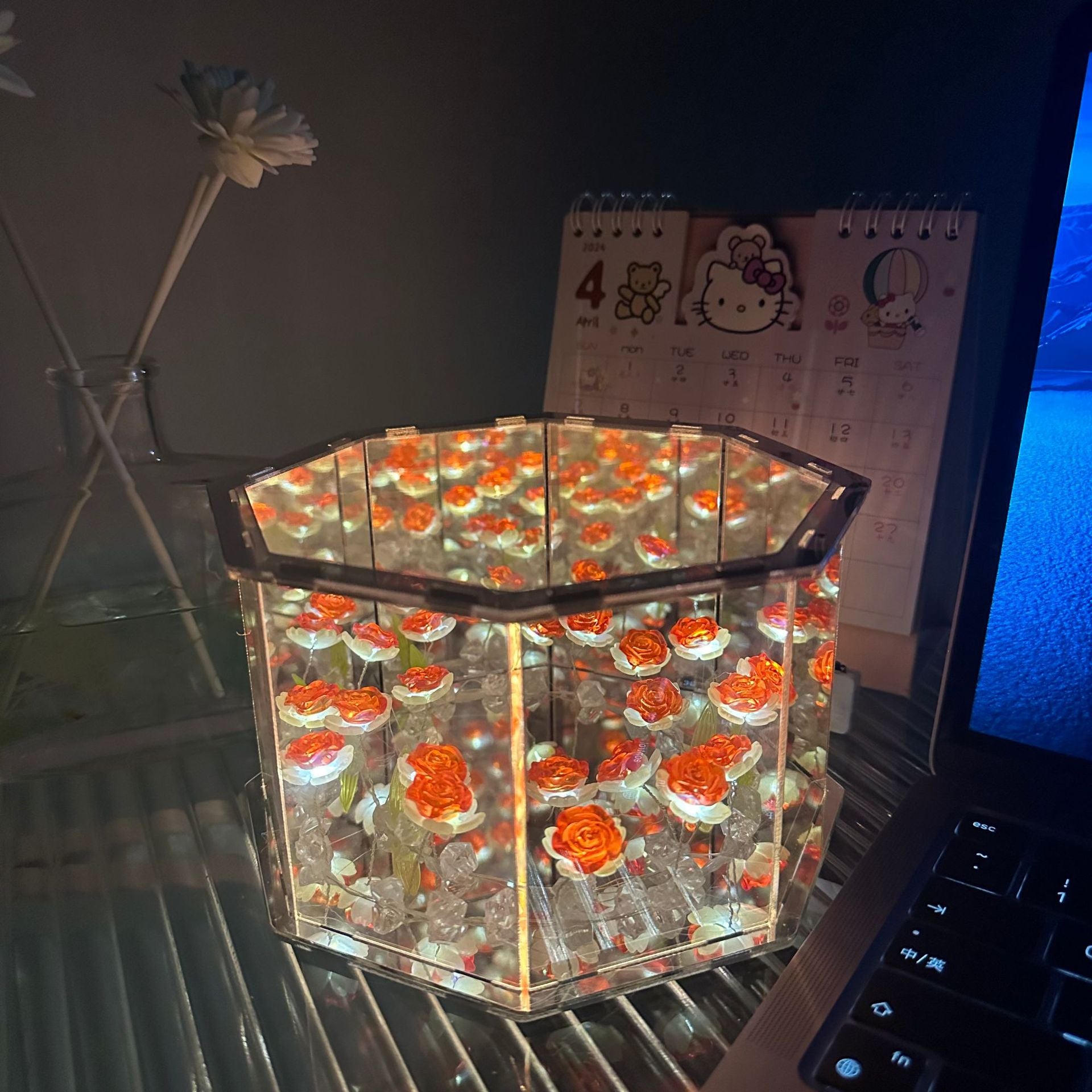 Tulip Night Light Handmade Music Box