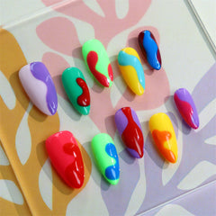 UNIKOO Samba Style Colorful Almond Press-on Nails