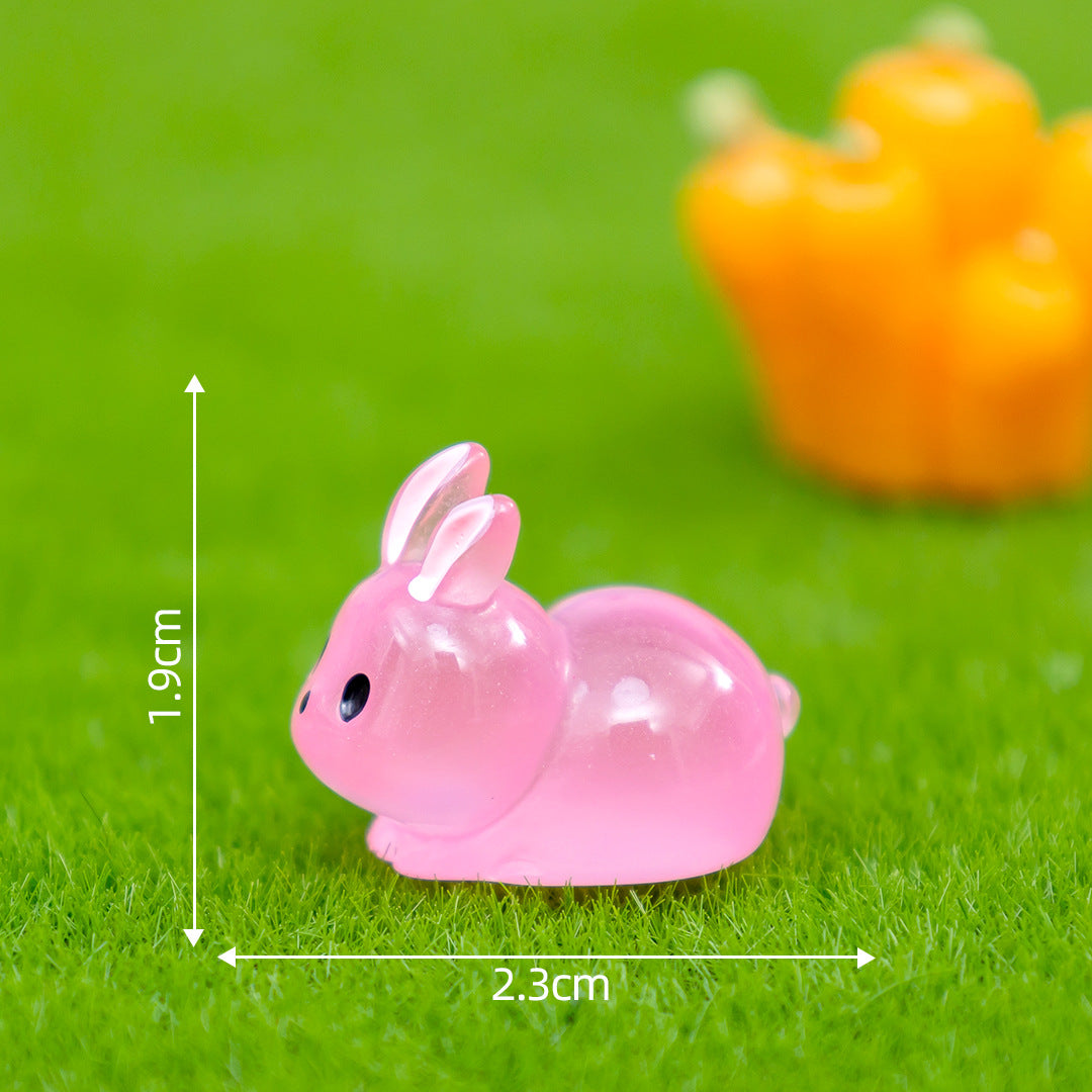 Cute Glow-in-the-Dark Chubby Bunny Figurine