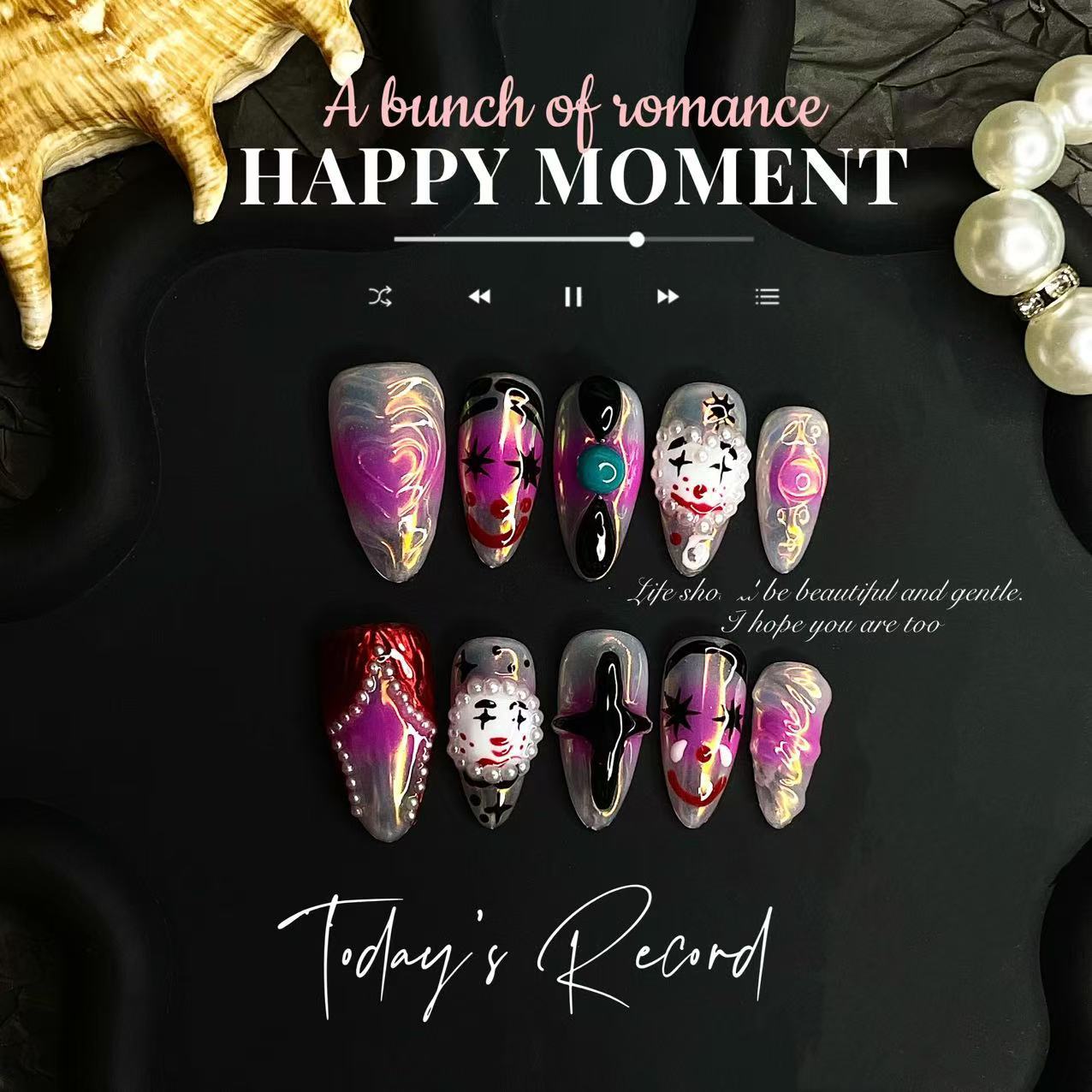 Fun clown hand painted