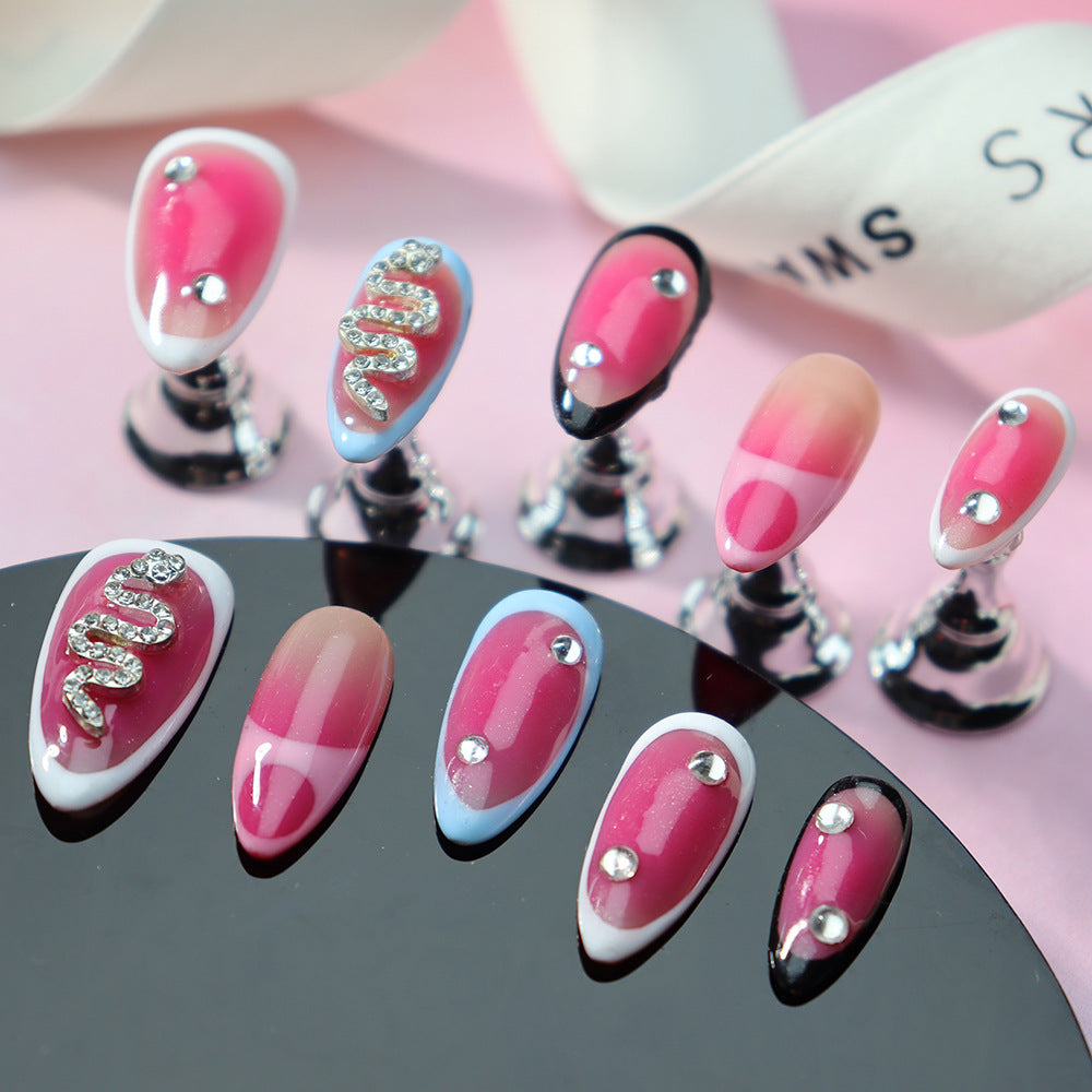UNIKOO Snake Gold Almond Press-on Nails