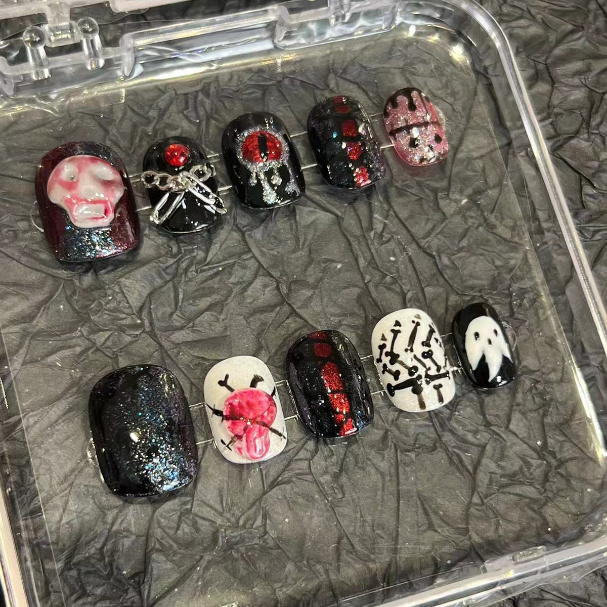 Halloween Ghost Short Press-On Nails