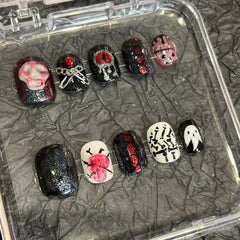 Halloween Ghost Short Press-On Nails