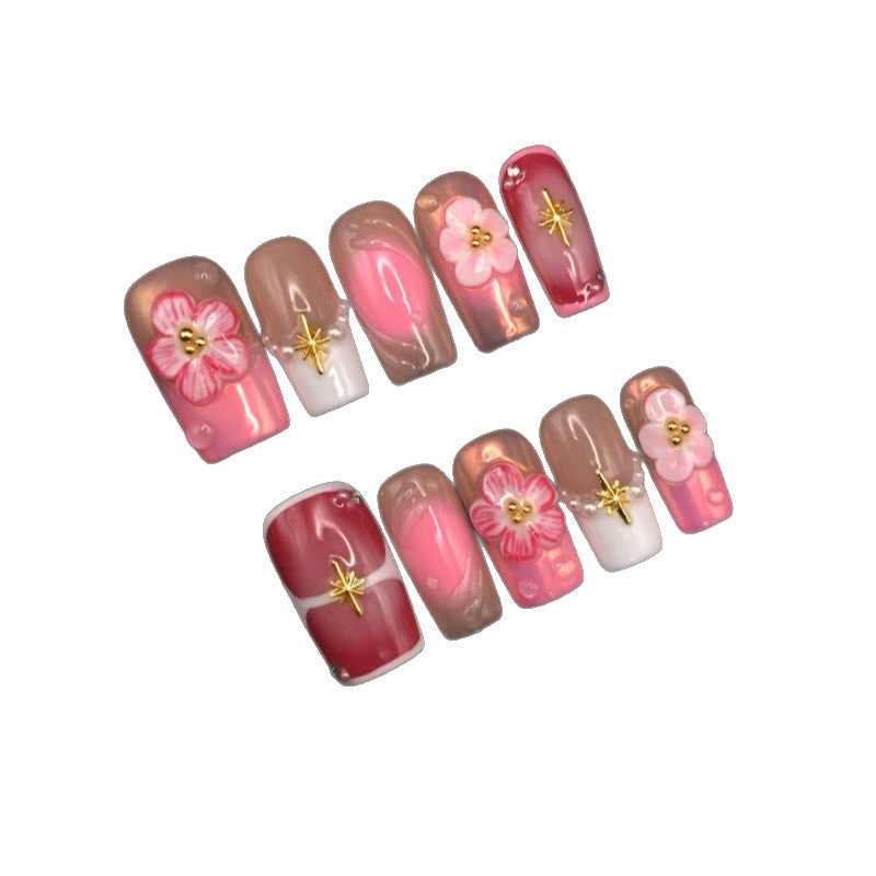 Simple French smudge film fake nail film