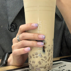 UNIKOO SHORT OVAL PURPLE PRESS ON NAILS