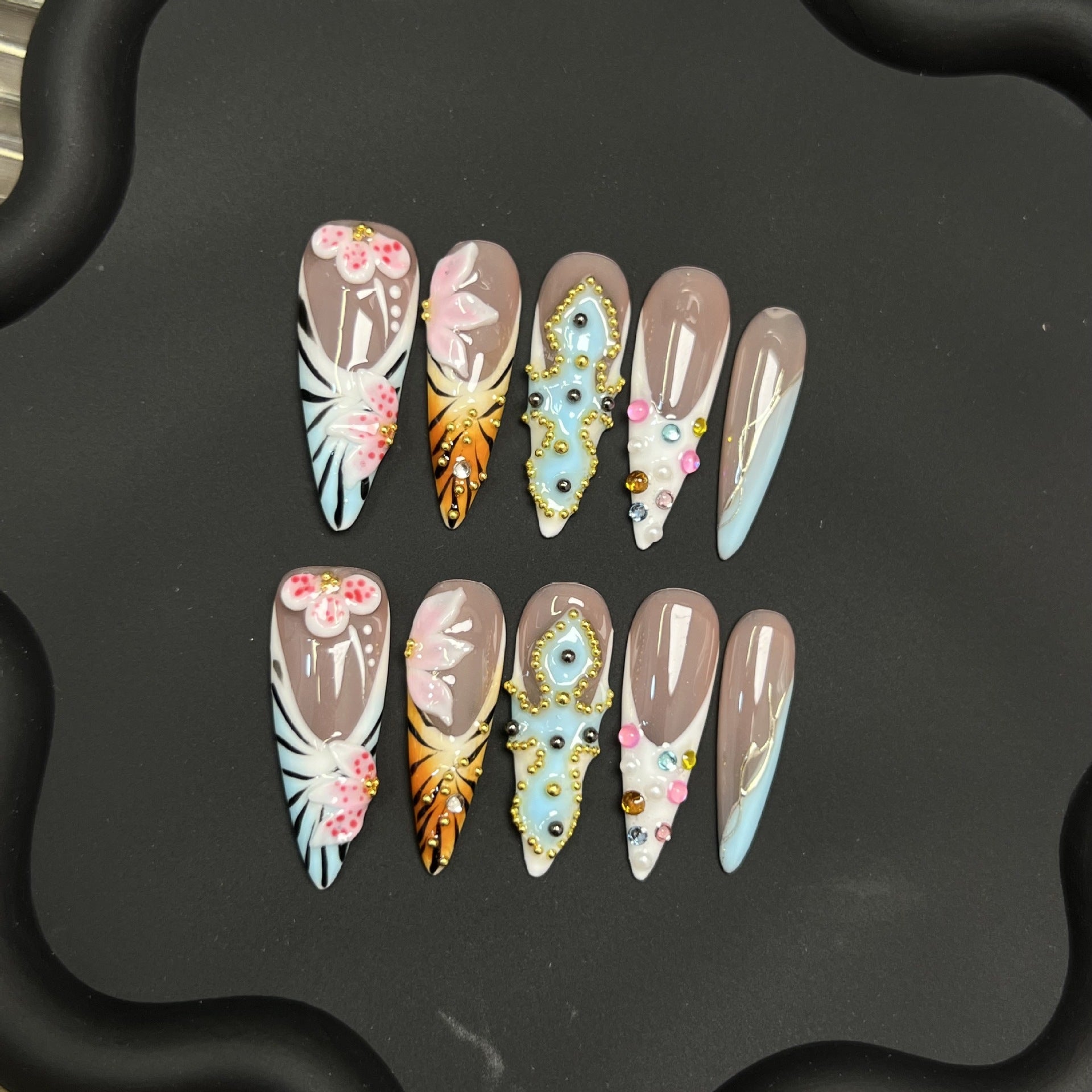 Embossed butterfly French three-dimensional