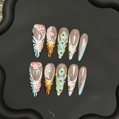 Embossed butterfly French three-dimensional