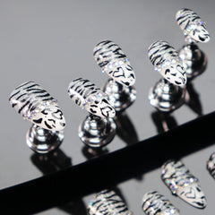 UNIKOO Wild Zebra Print Medium Almond PRESS ON NIALS