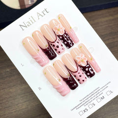 Polka dot pink brown