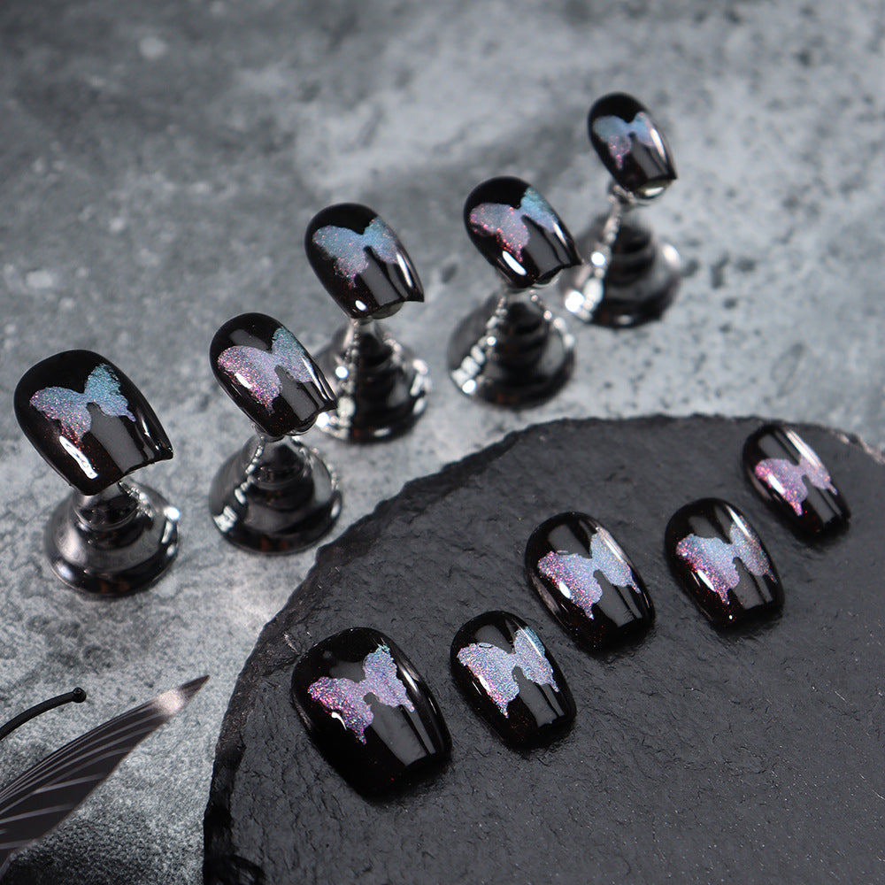 UNIKOO Symphony Butterfly Cute Short Coffin Press-on Nails