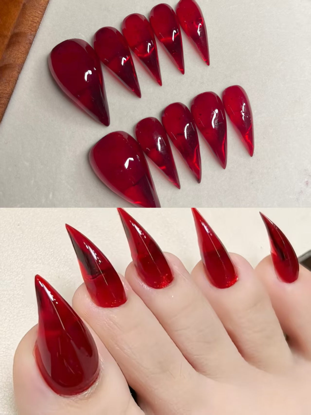Burgundy dragon claw toenail