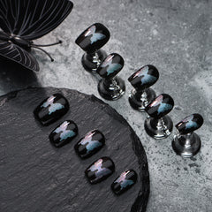 UNIKOO Symphony Butterfly Cute Short Coffin Press-on Nails