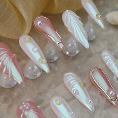 UNIKOO Pink Pearl Almond Press-on Nails