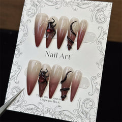 Halloween Spider Snake Long Stiletto Press-On Nails
