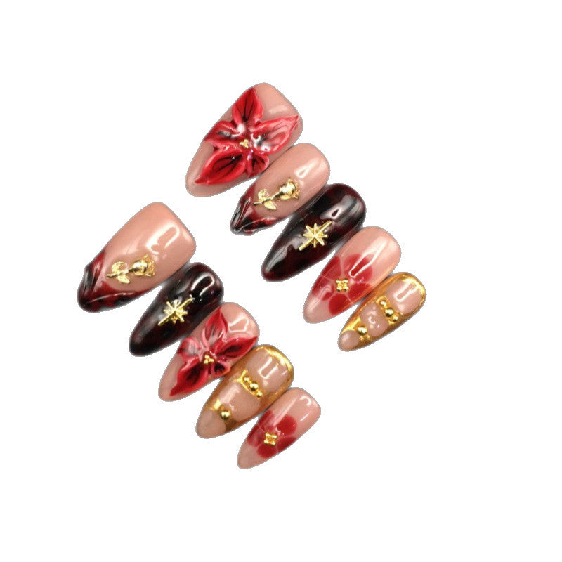 Autumn and winter color three-dimensional engraved piece rose French