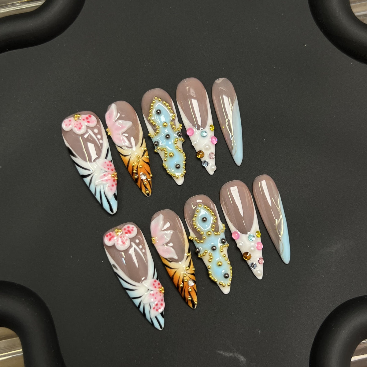 Embossed butterfly French three-dimensional