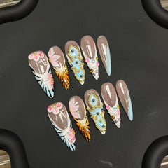 Embossed butterfly French three-dimensional