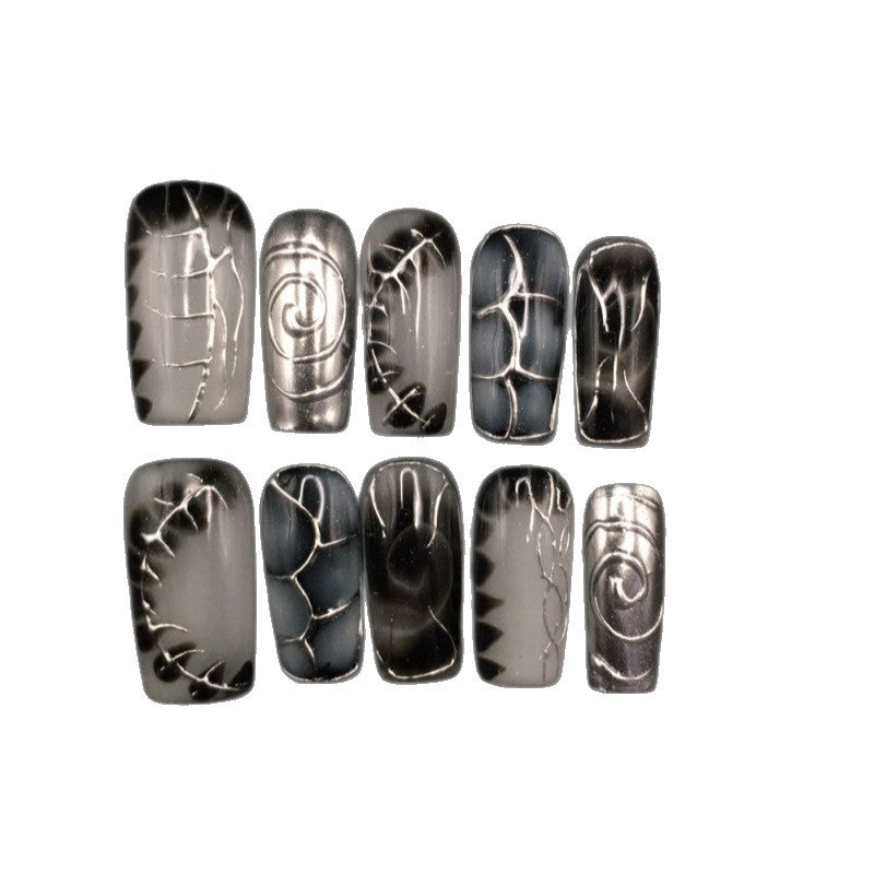 Metallic dark steel ball crocodile pattern