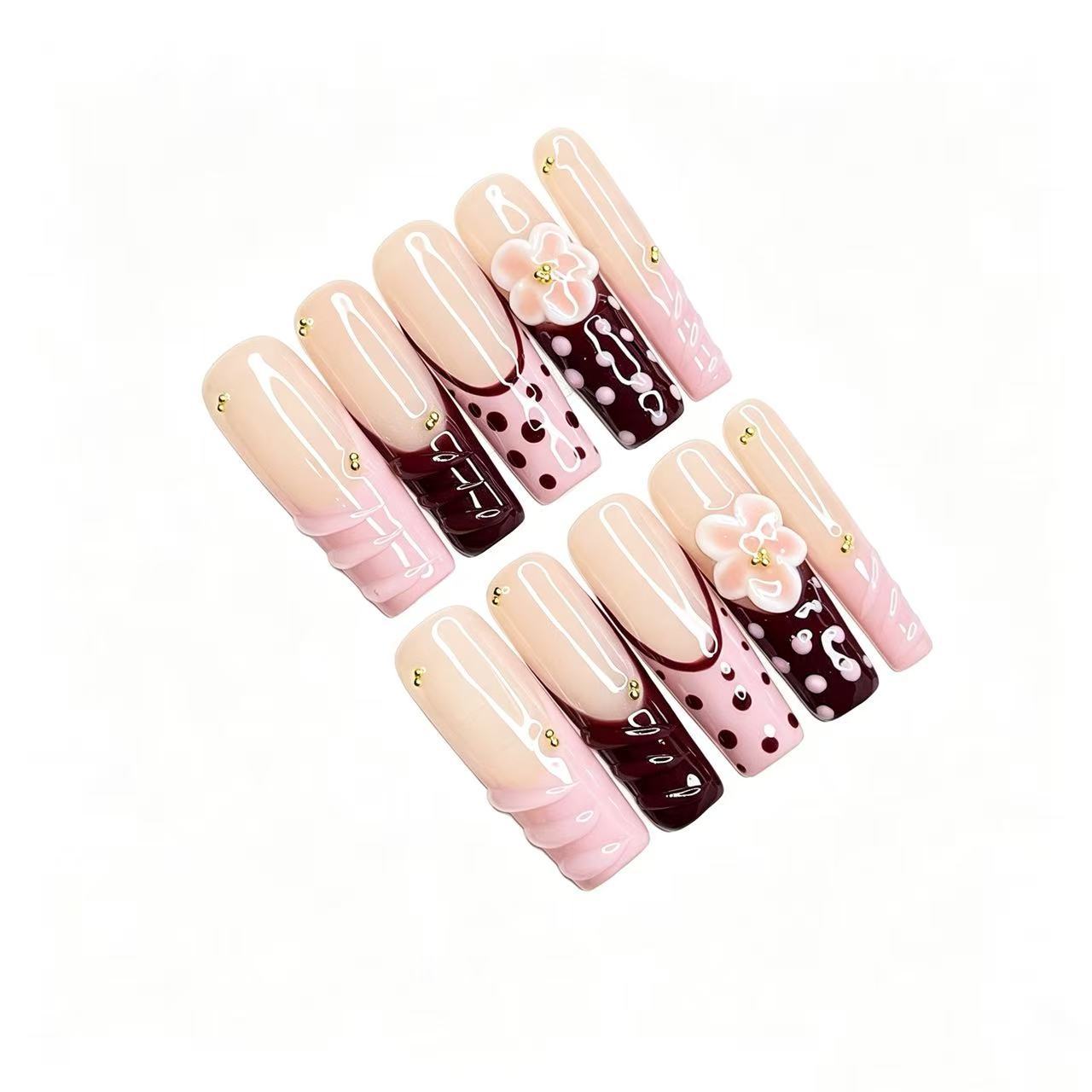 Polka dot pink brown