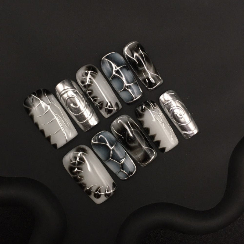 Metallic dark steel ball crocodile pattern