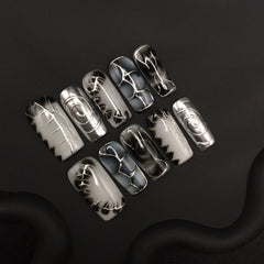 Metallic dark steel ball crocodile pattern