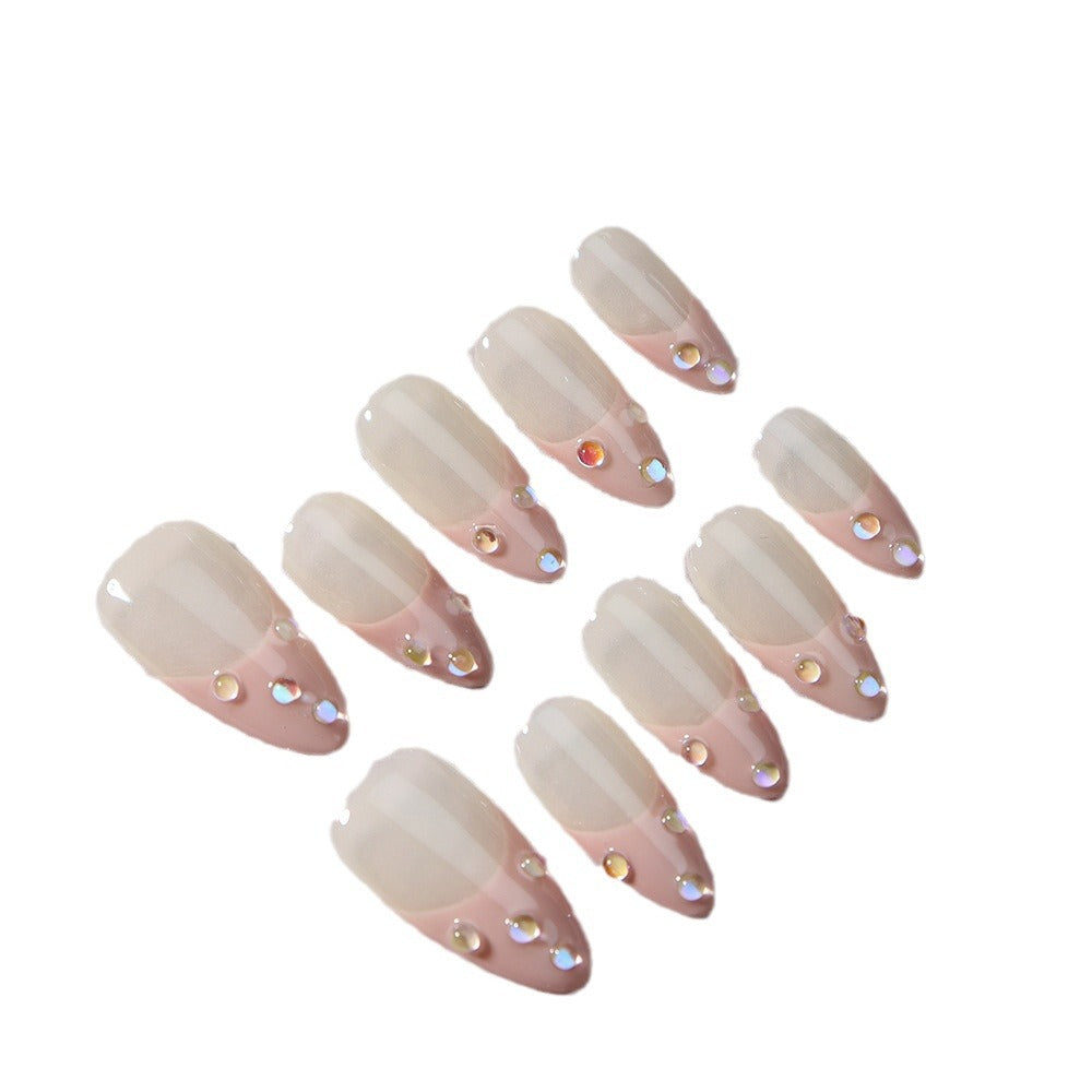 UNIKOO Bubble French Almond Press-on Nails