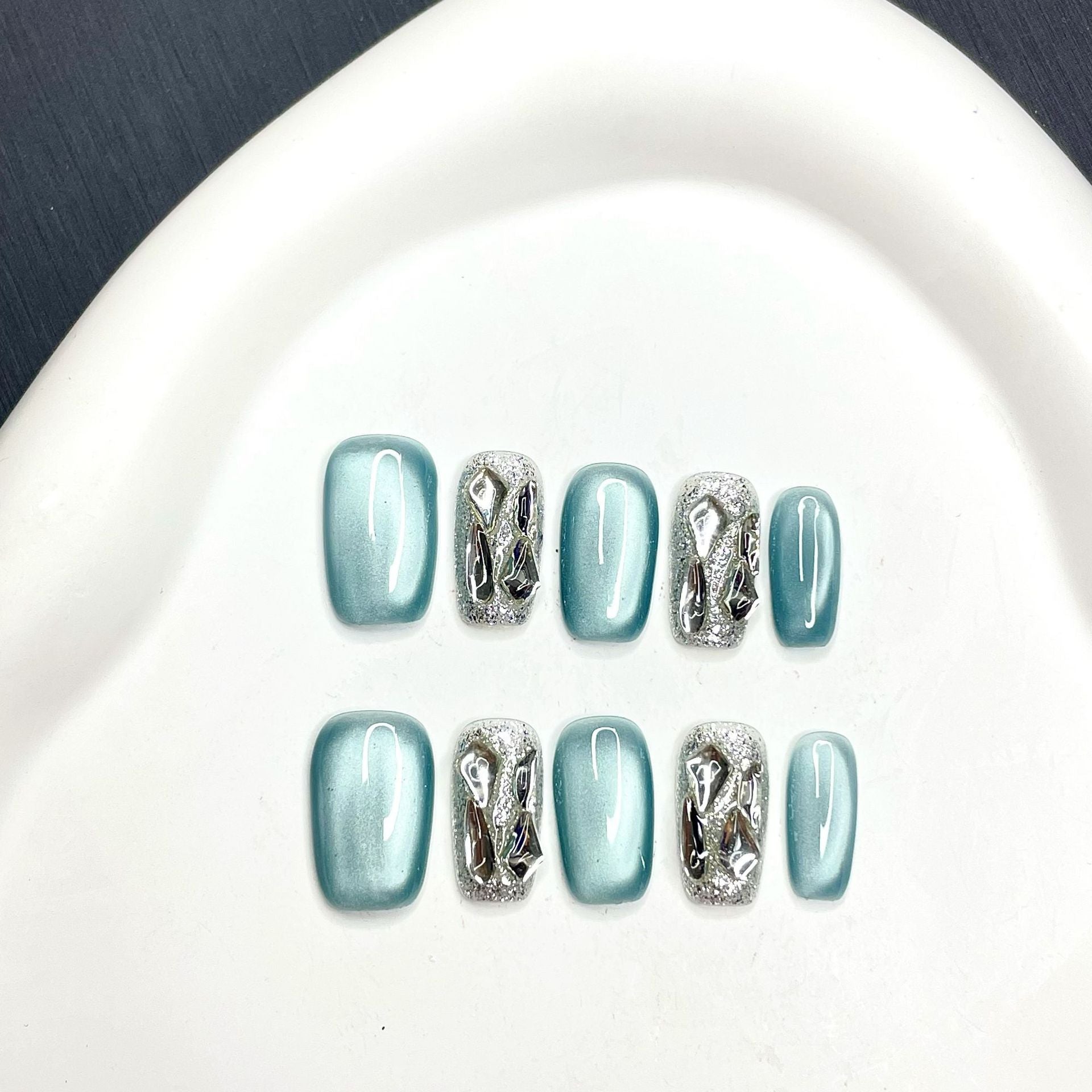 Sea salt crushed diamond manicure