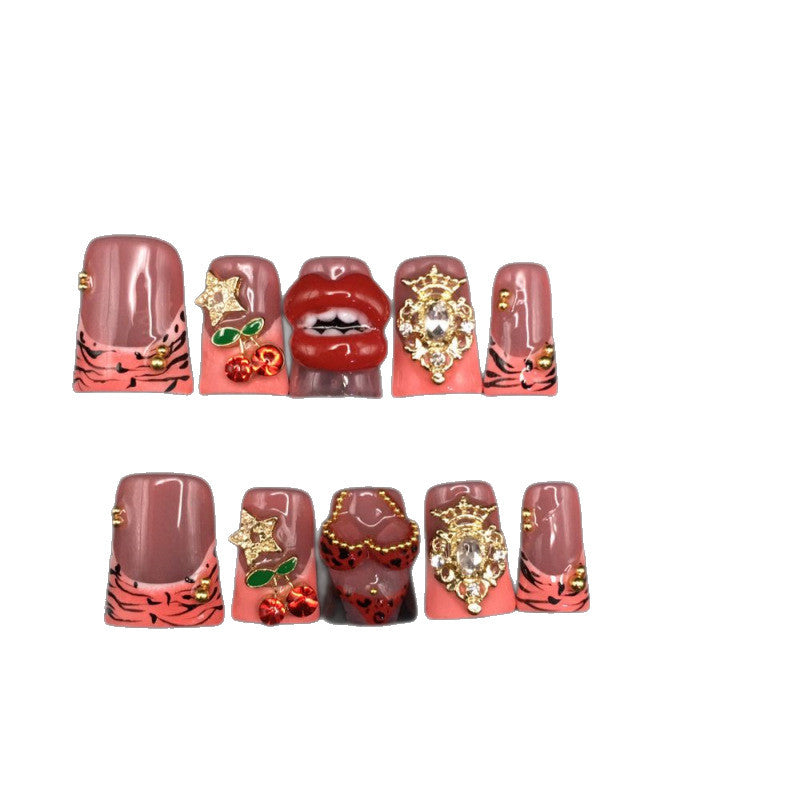 Striped French Exaggerated Cherry Crown