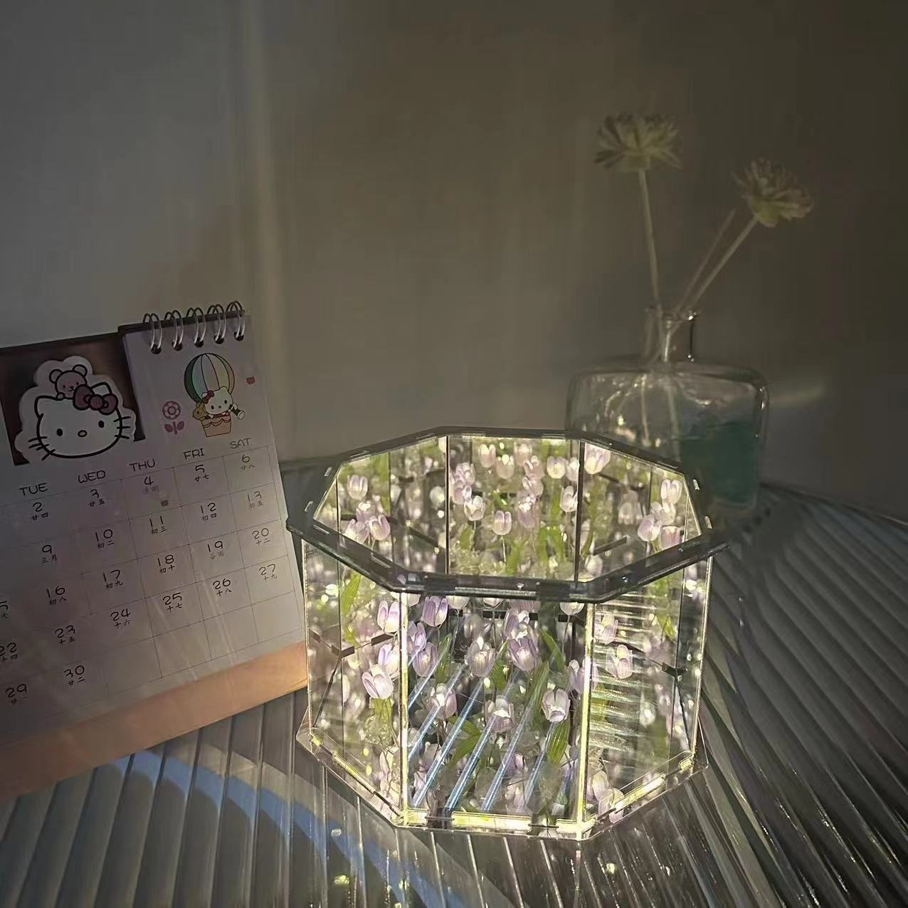 Tulip Night Light Handmade Music Box