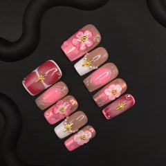 Simple French smudge film fake nail film