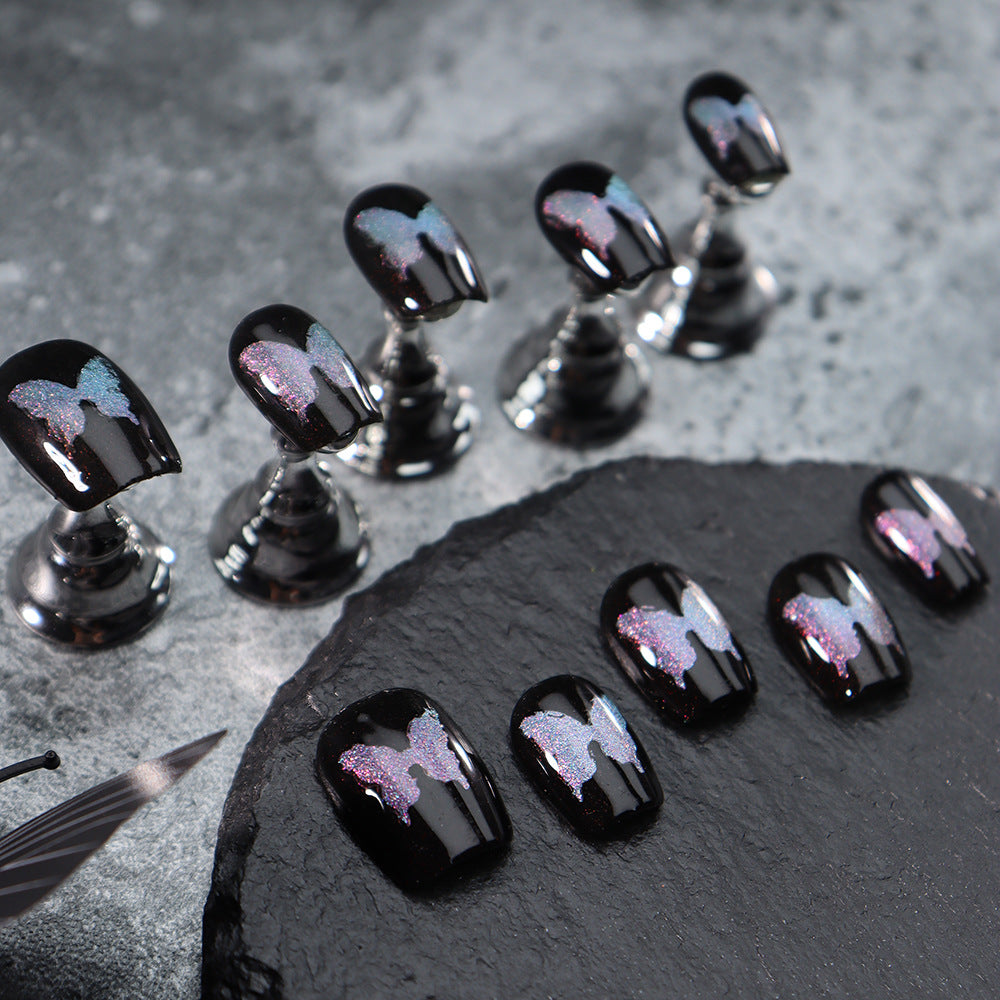 UNIKOO Symphony Butterfly Cute Short Coffin Press-on Nails