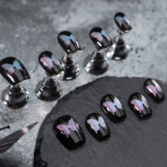 UNIKOO Symphony Butterfly Cute Short Coffin Press-on Nails
